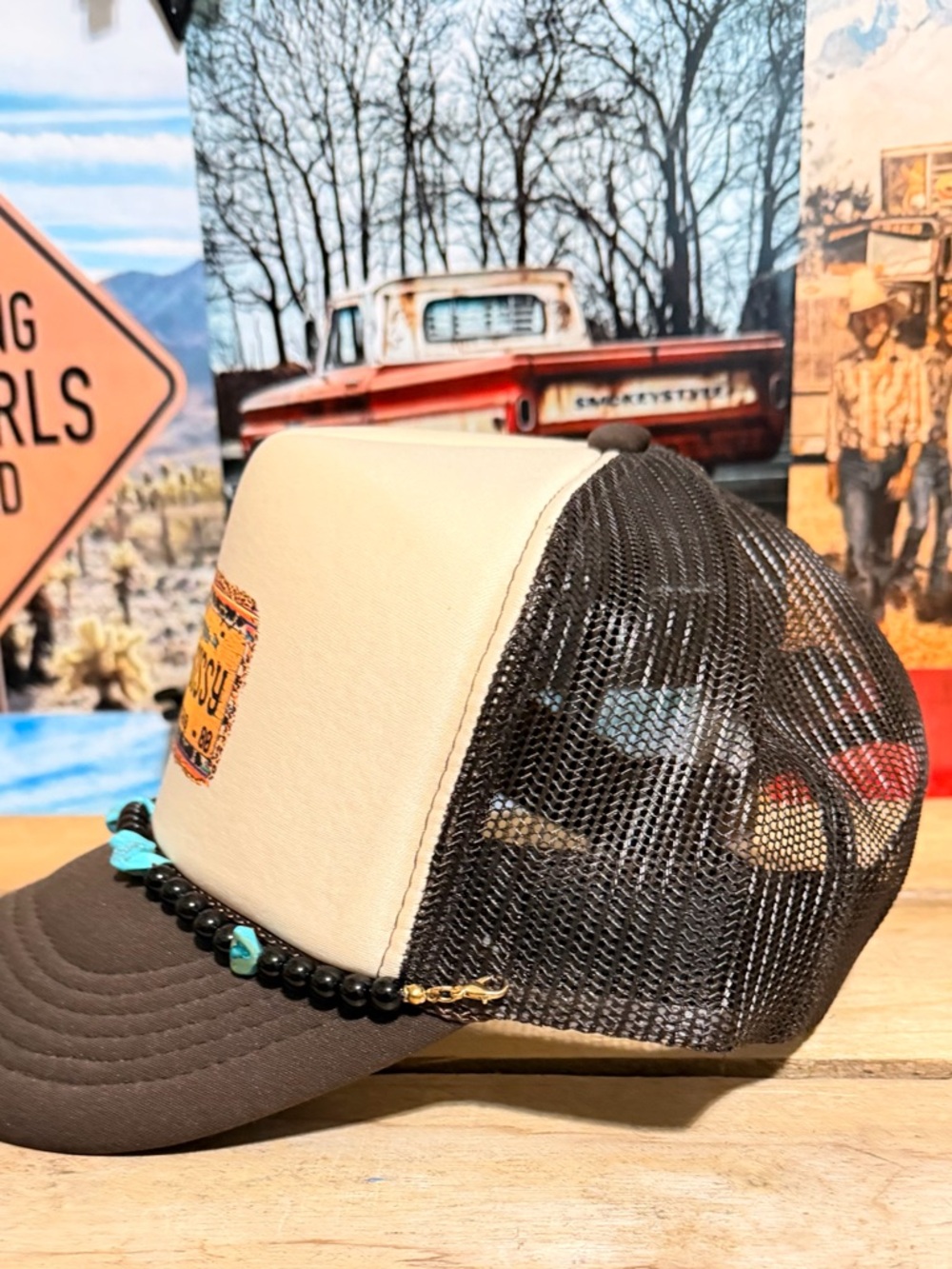 Trucker Hat with Bud and Sissy DTF print - Picture 2 of 3